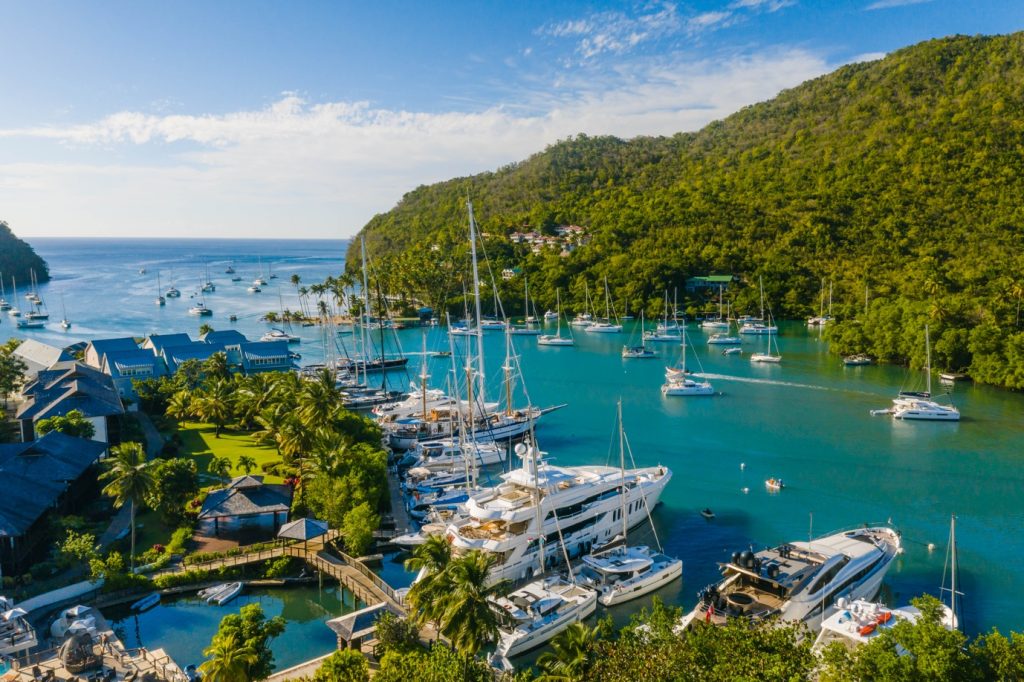 St Lucia superyacht marina and Marigot Bay Resort Hotel