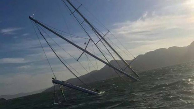 The 75-metre headline making superyacht sank off the holiday island of Langkawi © Handout