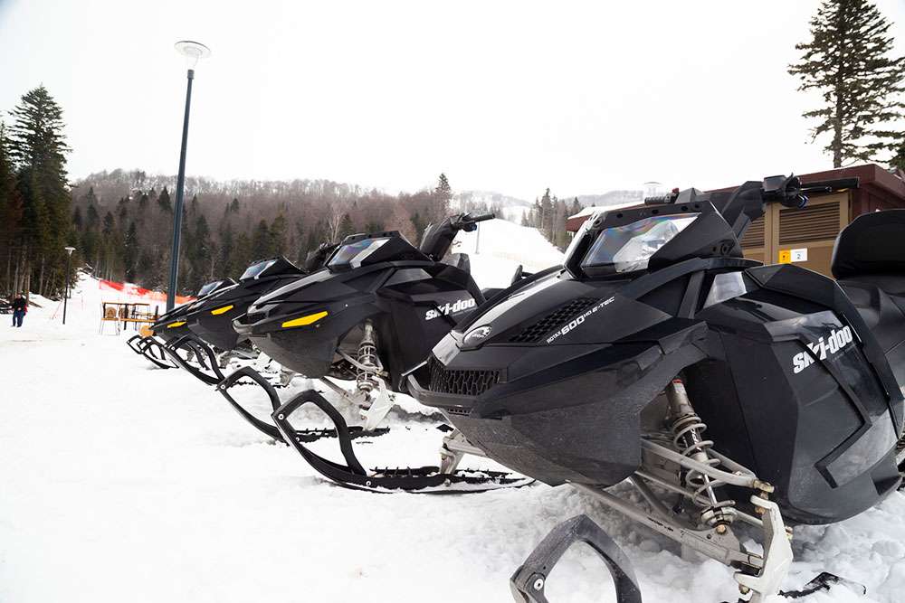 why not ride on a chauffeur driven ski doo