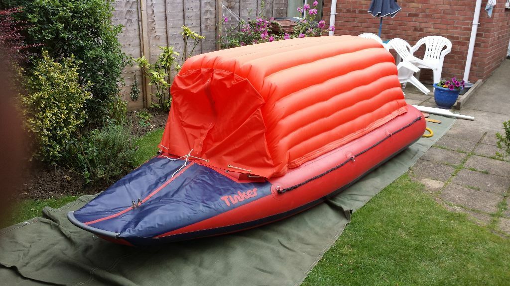 Henshaw Tinker Tramp rigged with survival canopy to turn it into a life raft